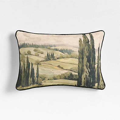 View Tuscan Landscape 22"x15" Throw Pillow with Down-Alternative Insert details