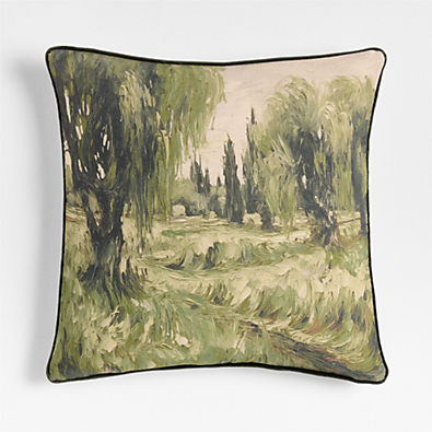 View Tuscan Landscape 23"x23" Throw Pillow with Feather Insert details