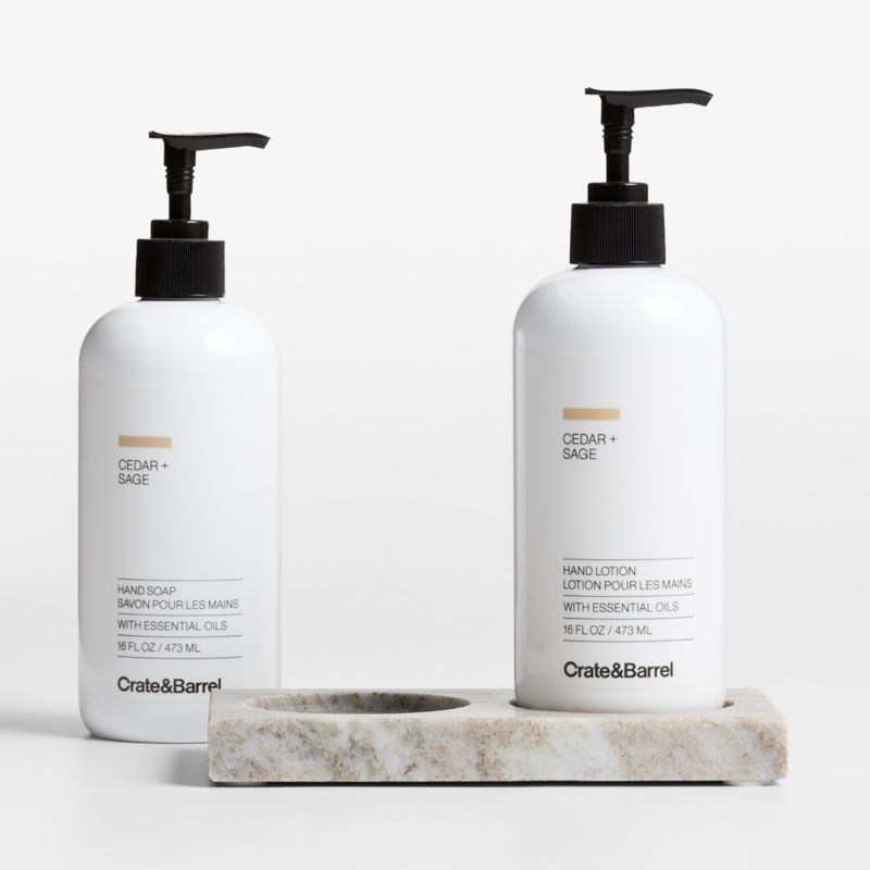 Cedar + Sage Hand Soap and Lotion Set with Tuscan Marble Caddy - image 1 of 2