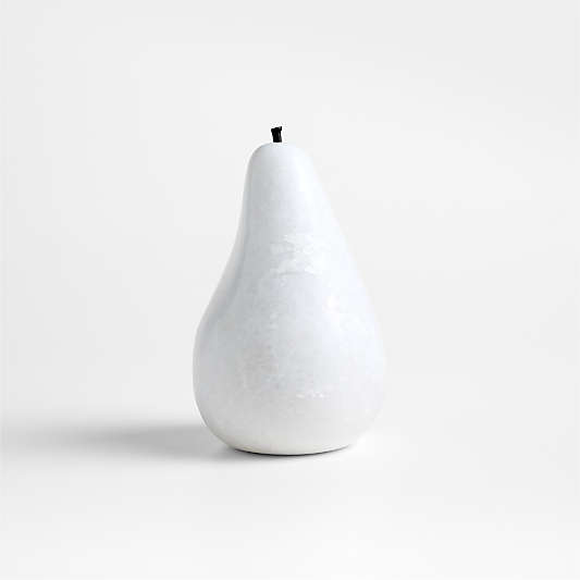 Tuscan Opal White Marble Decorative Pear