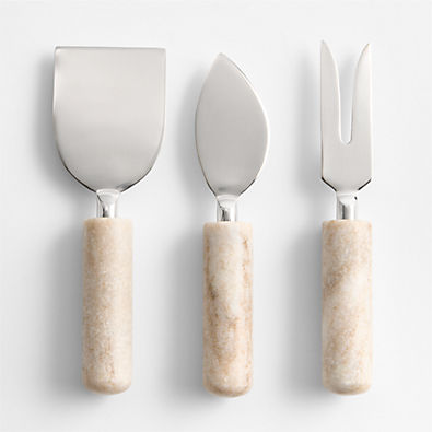 View Tuscan Kitchen Marble Cheese Knives, Set of 3 details