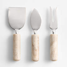 Tuscan Kitchen Marble Cheese Knives, Set of 3 + Reviews | Crate & Barrel