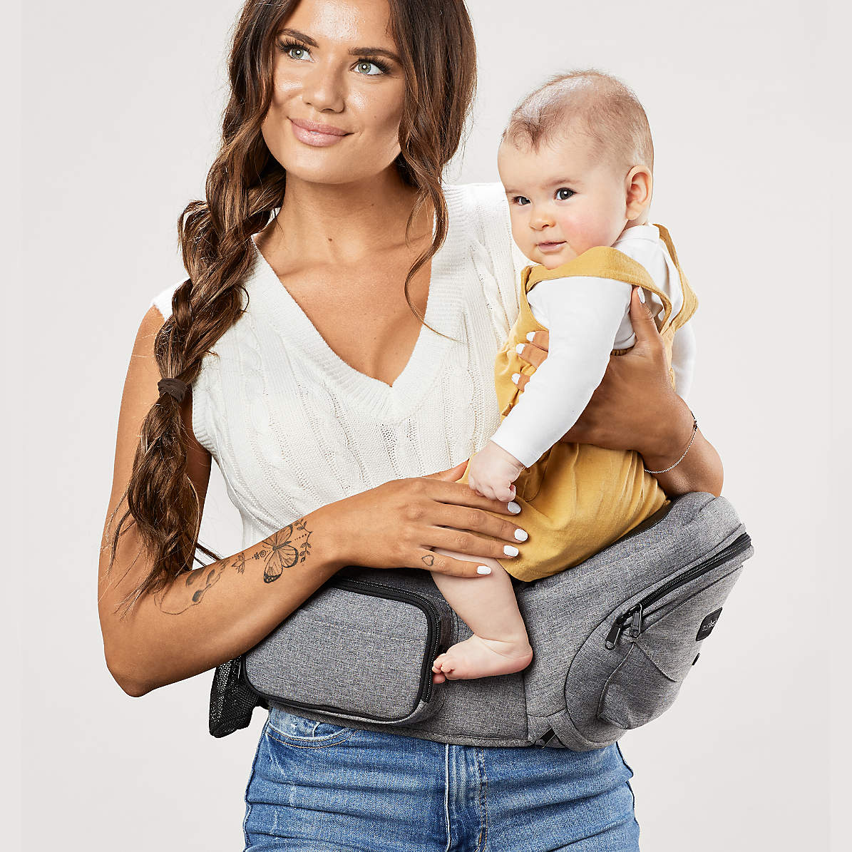 Tushbaby Grey Hip Seat Baby Carrier + Reviews | Crate & Kids