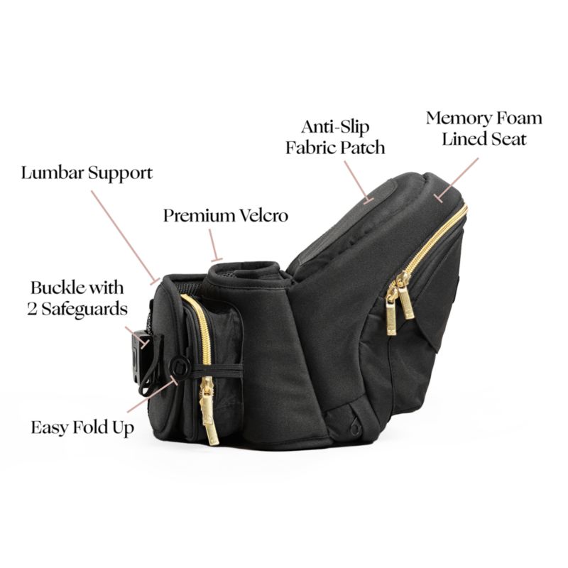 Tushbaby Black and Gold Hip Seat Baby Carrier - image 4 of 6