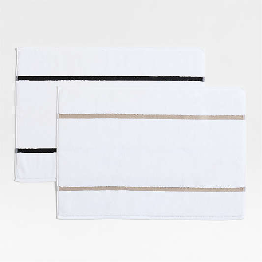 Tuxedo Stripe Organic Cotton Ink Black Bath Mat