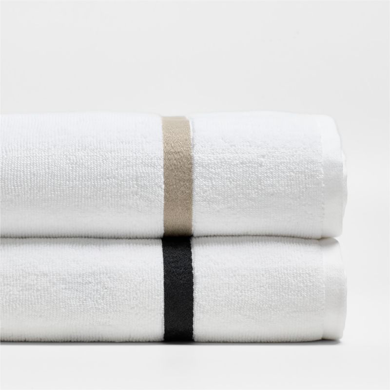 Tuxedo Stripe Organic Cotton Ink Black Bath Towel - image 2 of 6