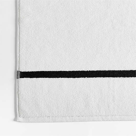 Tuxedo Stripe Organic Cotton Ink Black Bath Mat