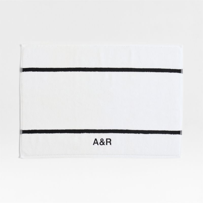 Tuxedo Stripe Organic Cotton Ink Black Bath Mat - image 2 of 4