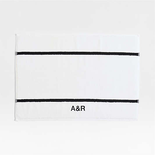 Tuxedo Stripe Organic Cotton Ink Black Bath Mat