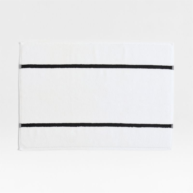 Tuxedo Stripe Organic Cotton Ink Black Bath Mat - image 0 of 4