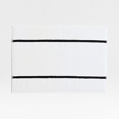 View Tuxedo Stripe Organic Cotton Ink Black Bath Mat details