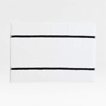 Tuxedo Stripe Organic Cotton Ink Black Bath Mat