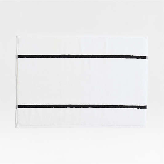 Tuxedo Stripe Organic Cotton Ink Black Bath Mat