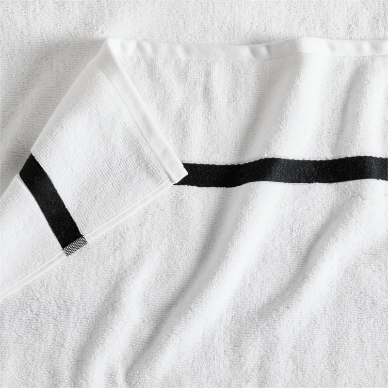 Tuxedo Stripe Organic Cotton Ink Black Bath Towel - image 4 of 6