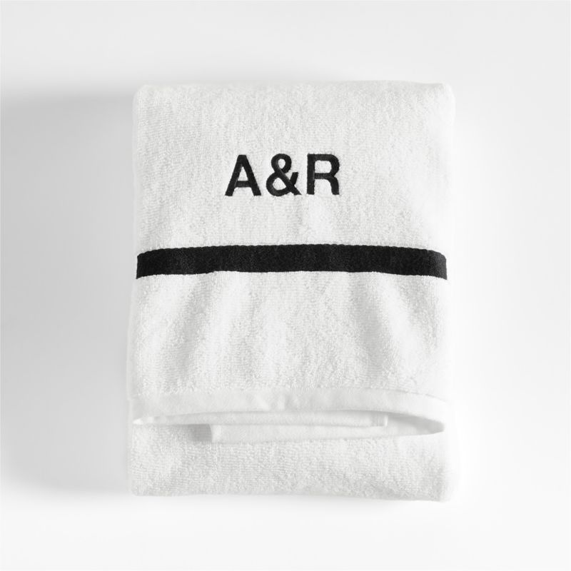 Tuxedo Stripe Organic Cotton Ink Black Bath Towel - image 3 of 6