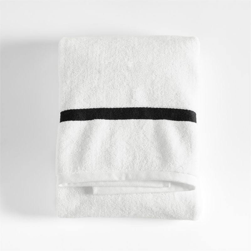 Tuxedo Stripe Organic Cotton Ink Black Bath Towel - image 0 of 6