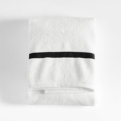 View Tuxedo Stripe Organic Cotton Ink Black Bath Towel details