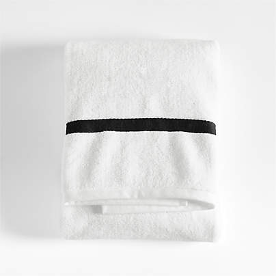 Tuxedo Stripe Organic Cotton Ink Black Bath Towel