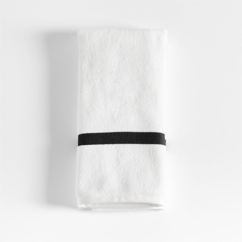 Tuxedo Stripe Organic Cotton Ink Black Hand Towel - image 0 of 6