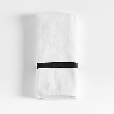 View Tuxedo Stripe Organic Cotton Ink Black Hand Towel details