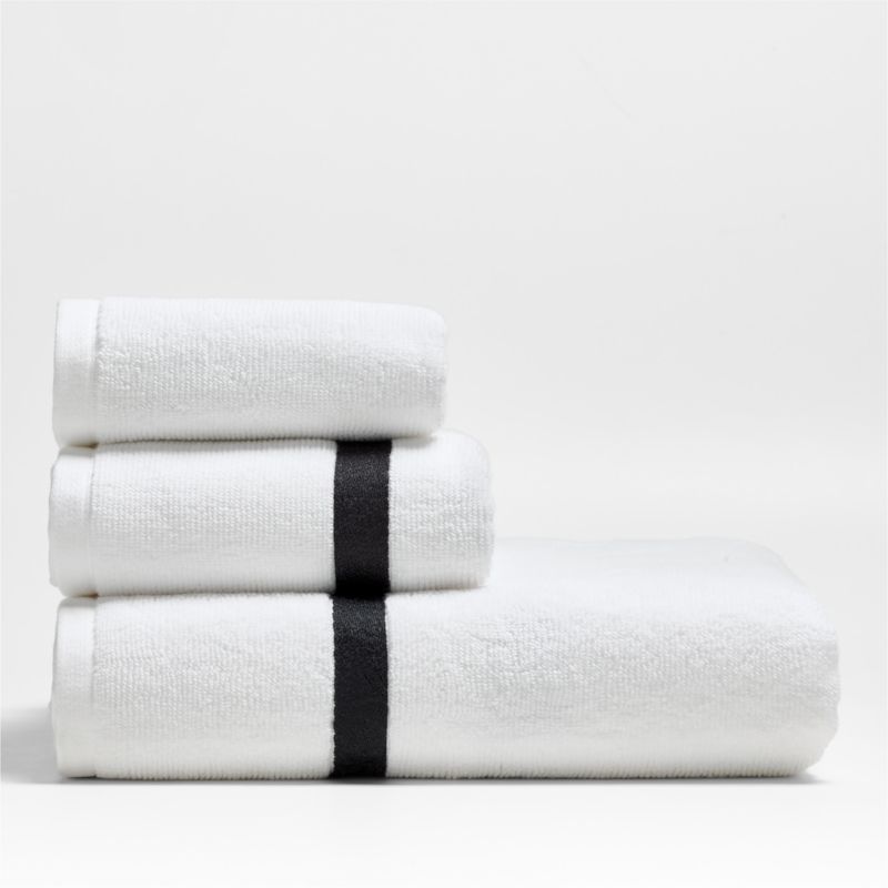 Tuxedo Stripe Organic Cotton Ink Black Bath Towel - image 1 of 6