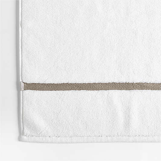 Tuxedo Stripe Organic Cotton Sand Beige Bath Mat