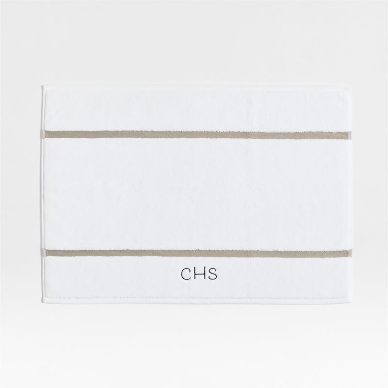 Tuxedo Stripe Organic Cotton Sand Beige Bath Mat - image 2 of 4