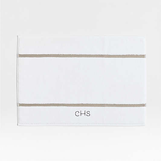 Tuxedo Stripe Organic Cotton Sand Beige Bath Mat