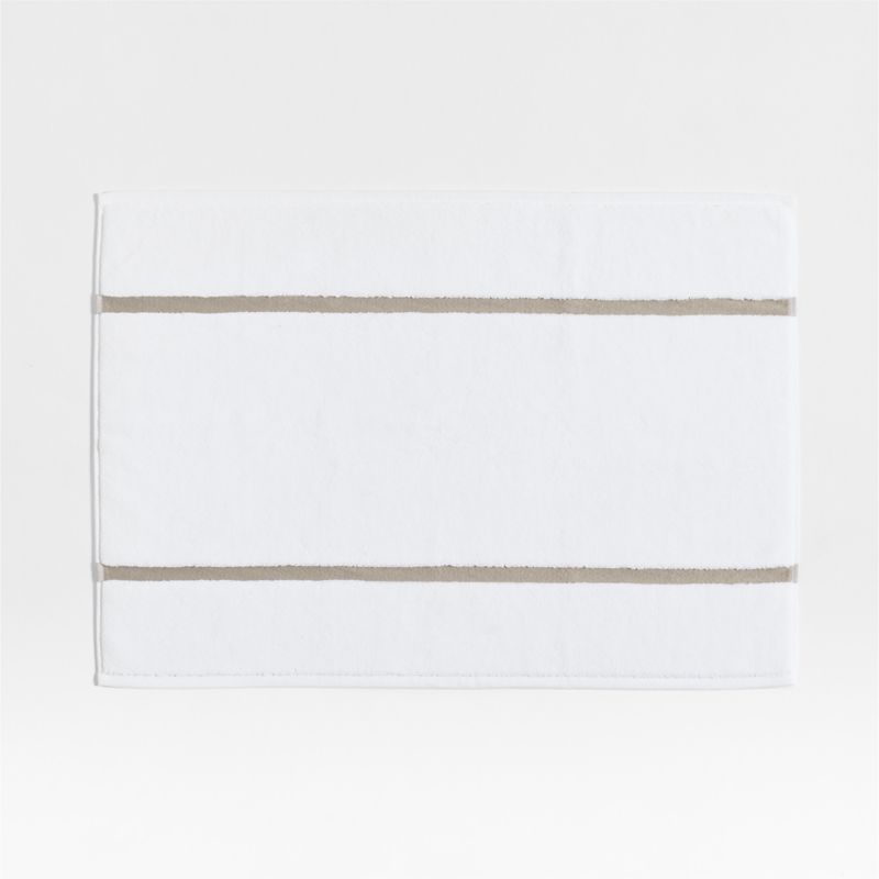 Tuxedo Stripe Organic Cotton Sand Beige Bath Mat - image 0 of 4