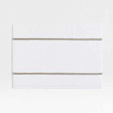 View Tuxedo Stripe Organic Cotton Sand Beige Bath Mat details