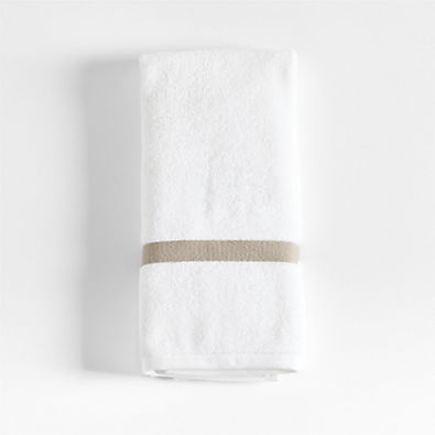 View Tuxedo Stripe Organic Cotton Sand Beige Hand Towel details