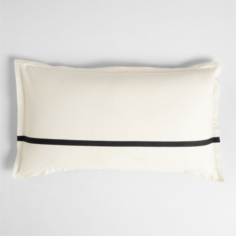 Viewing product image Favorite Organic Cotton Percale Tuxedo Stripe Ink Black King Bed Pillow Sham - image 1 of 8