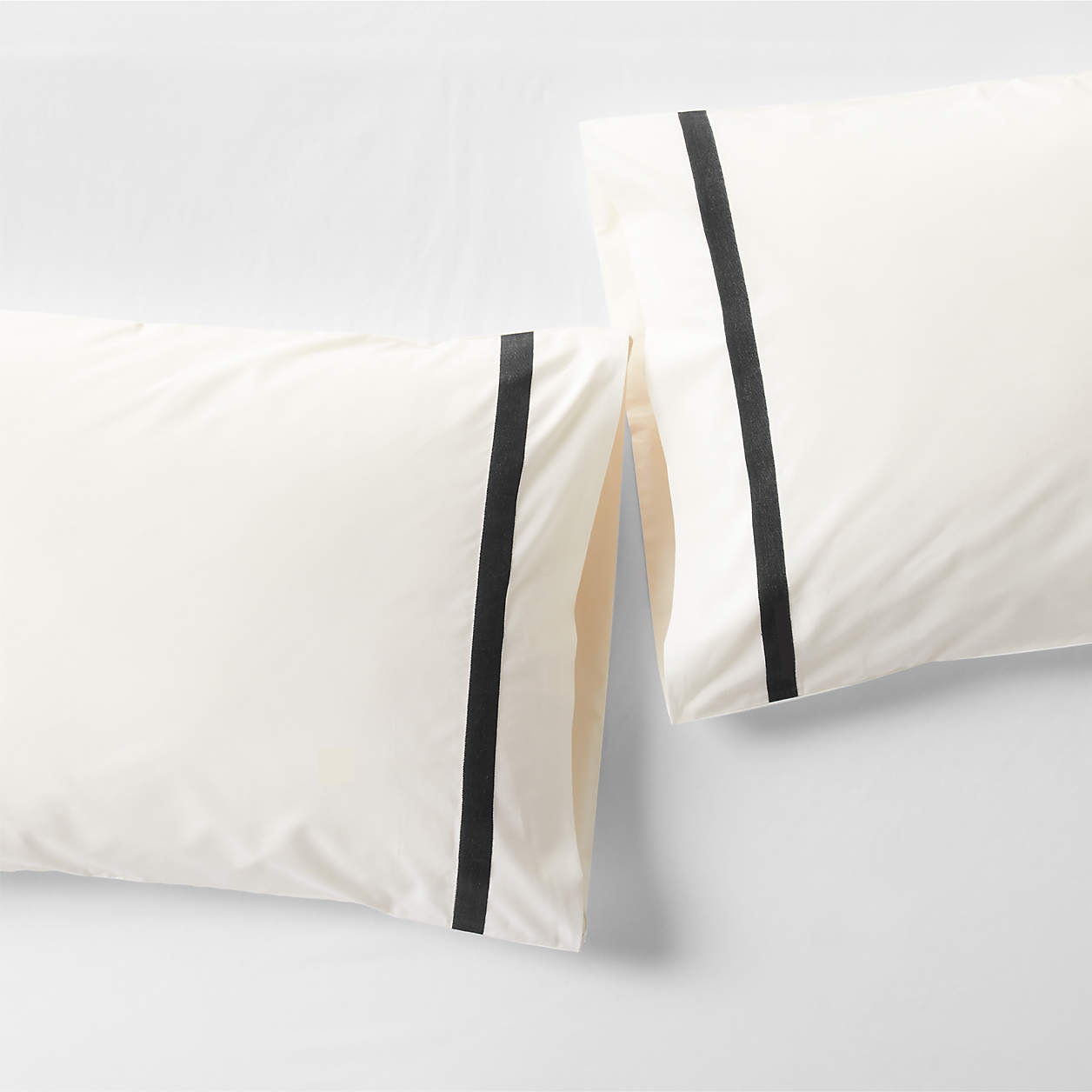 Favorite Organic Cotton Percale Tuxedo Stripe Ink Black King