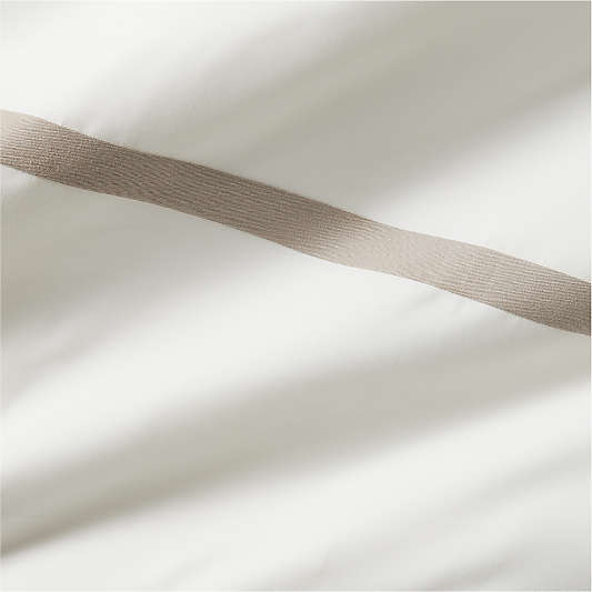 Favorite Organic Cotton Percale Tuxedo Stripe Sand Beige King Pillowcases, Set of 2