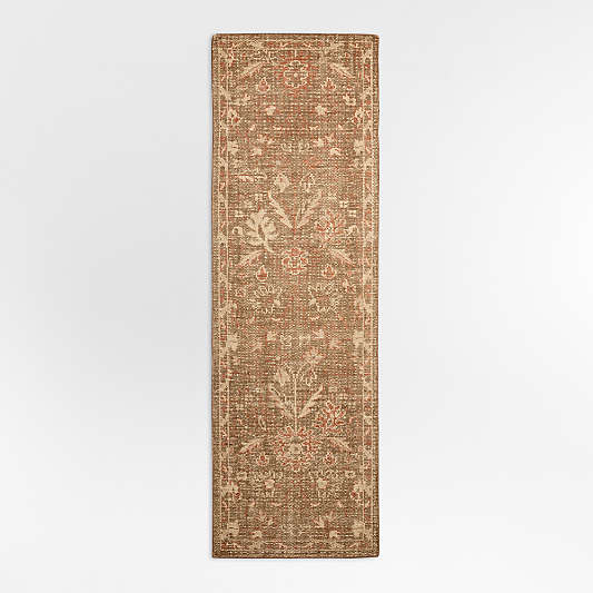 Tavira Performance Traditional Handknotted Rust Red Runner Rug 2'10"x9'