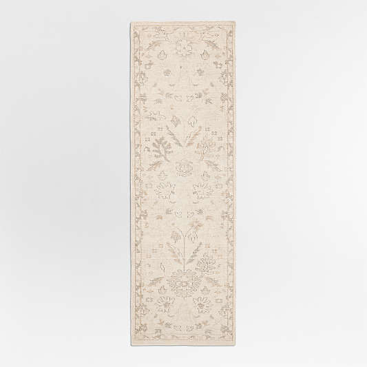 Tavira Performance Traditional Handknotted Ivory Runner Rug 2'10"x9'
