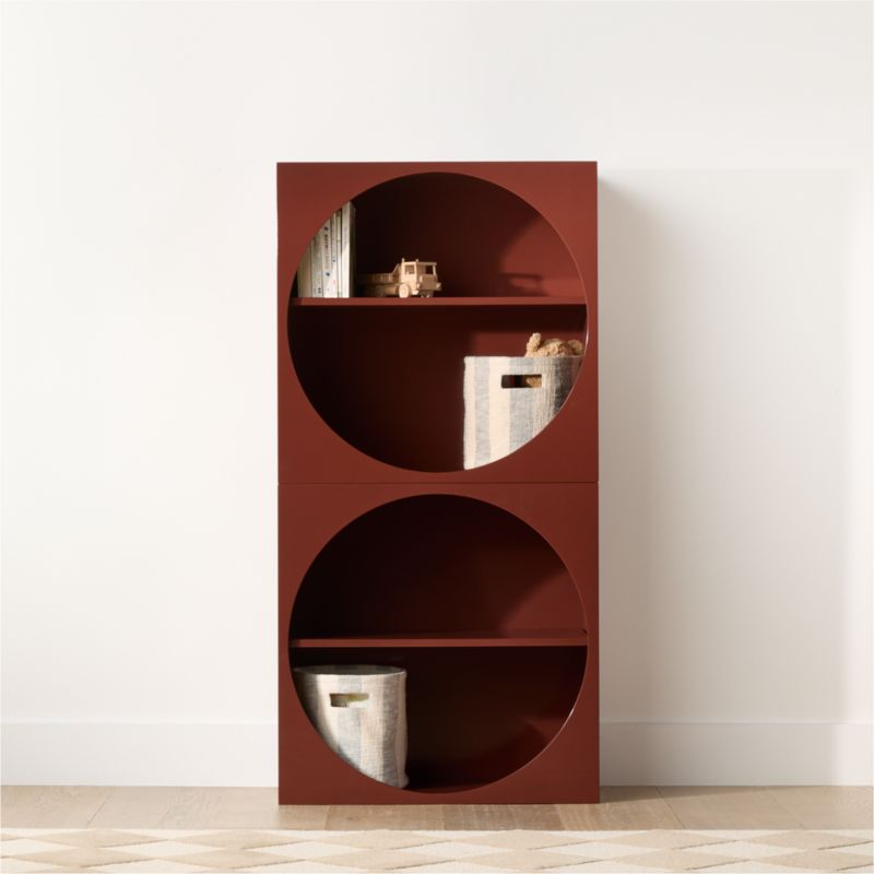 Twiggy 30" Modular Glossy Deep Red Kids Open Bookcases, Set of 2 - image 2 of 9