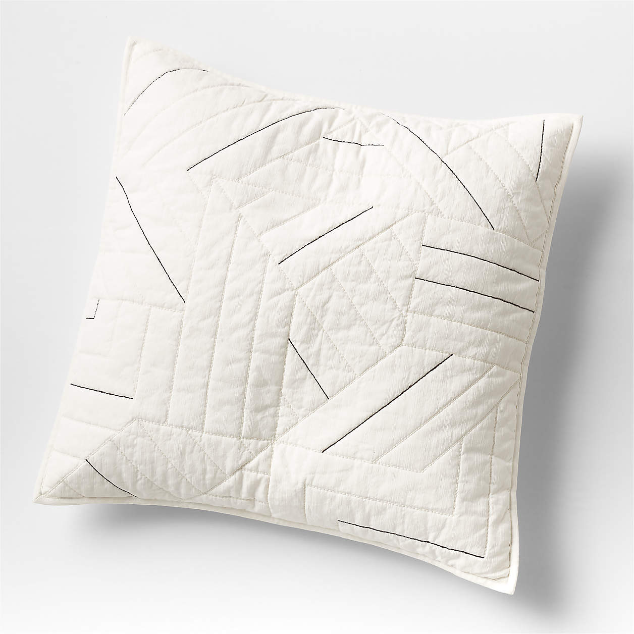 Twigg Cotton Black and White Euro Sham + Reviews Crate & Barrel