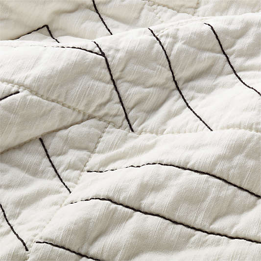 Twigg Cotton Black and White Full/Queen Quilt