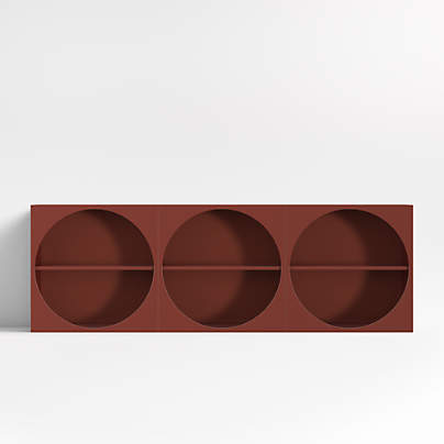 Twiggy 90" Modular Glossy Deep Red Kids Open Bookcases, Set of 3