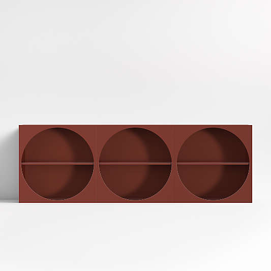 Twiggy 90" Modular Glossy Deep Red Kids Open Bookcases, Set of 3