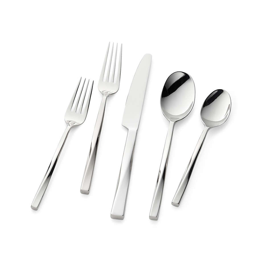 Crate&Barrel Twist 5Piece Flatware Place Setting Square One