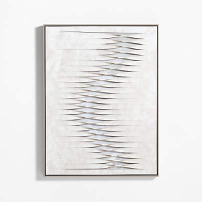 "Twist and Turns" White Canvas 37.5"x49.5" Framed Wall Art Print