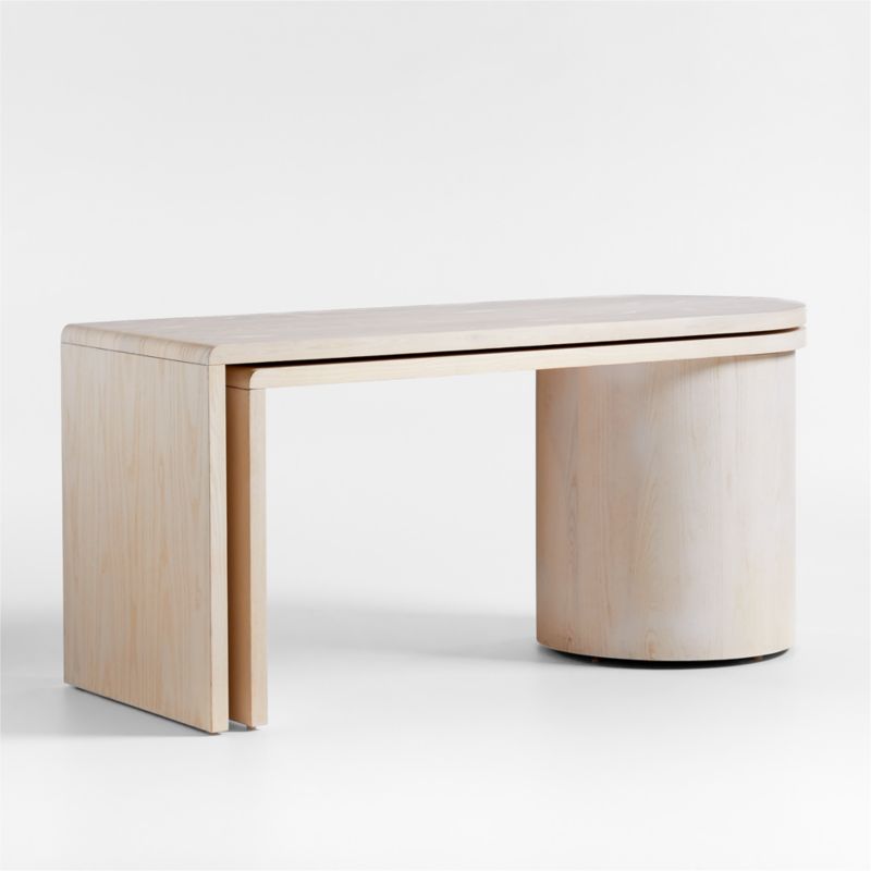 Twist Whitewashed Ash Rotating Large Desk with Storage - image 12 of 15