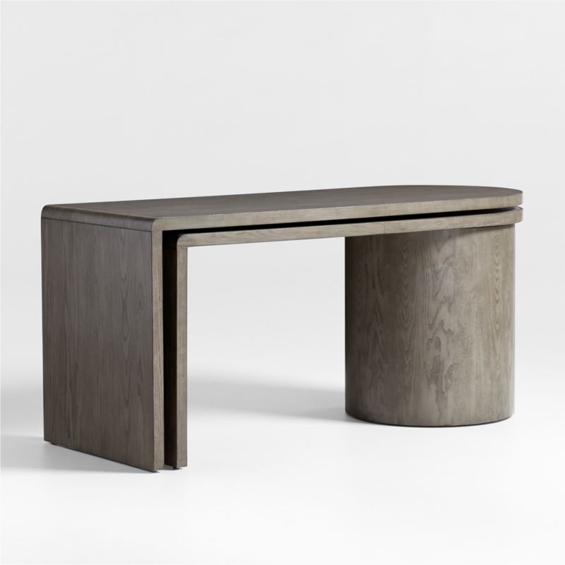 Twist Grey Ash Rotating Large Desk with Storage - image 7 of 9