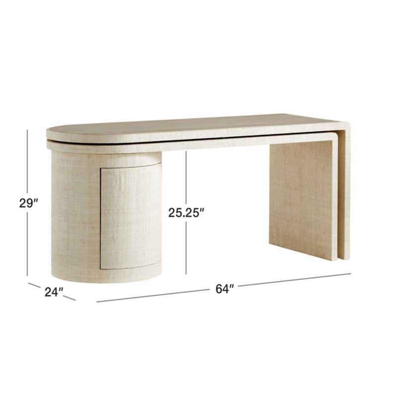 View Twist Whitewashed Ash Rotating Large Desk with Storage - image 3 of 17