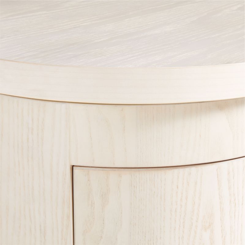 Twist Whitewashed Ash Wood Rotating Small Desk with Storage - image 7 of 9