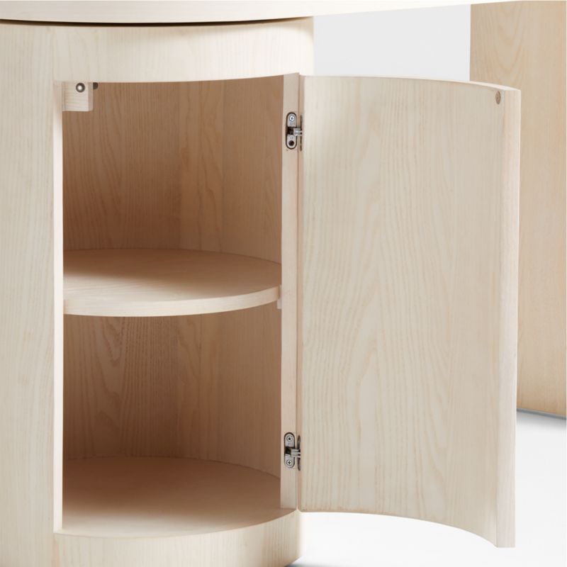 Twist Whitewashed Ash Wood Rotating Small Desk with Storage - image 8 of 9