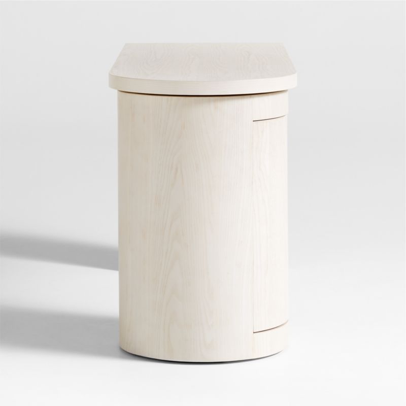 Twist Whitewashed Ash Wood Rotating Small Desk with Storage - image 5 of 9