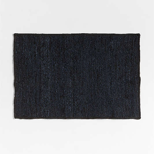 Textural Woven Performance Black Indoor/Outdoor Doormat 24"x36"